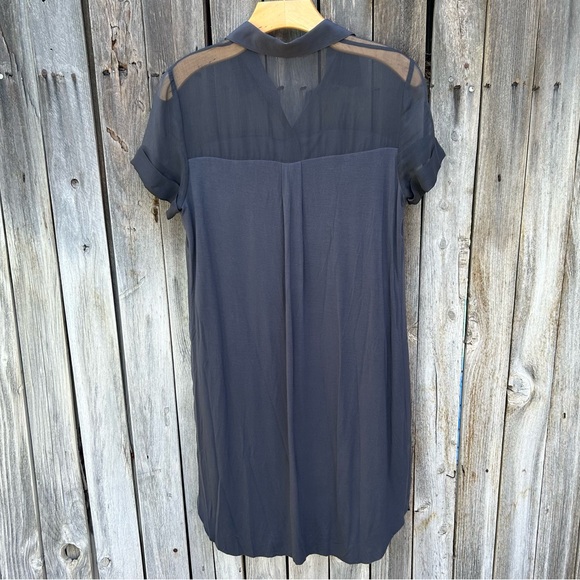 Bailey 44 Silk Mixed Media Shirt Dress Grey M - Picture 9 of 15